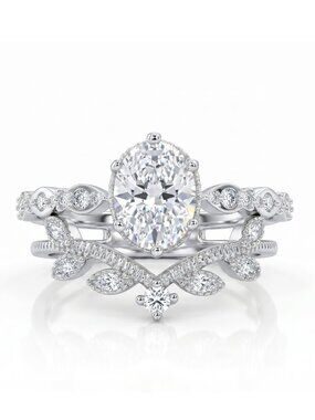 Vintage Style 2 piece  ring set, size 7, 925 Sterling Silver